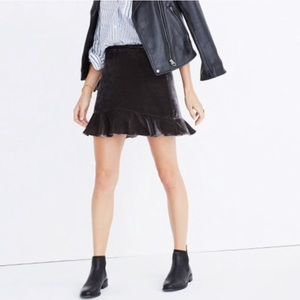Madewell Velvet Ruffle Edge Skirt